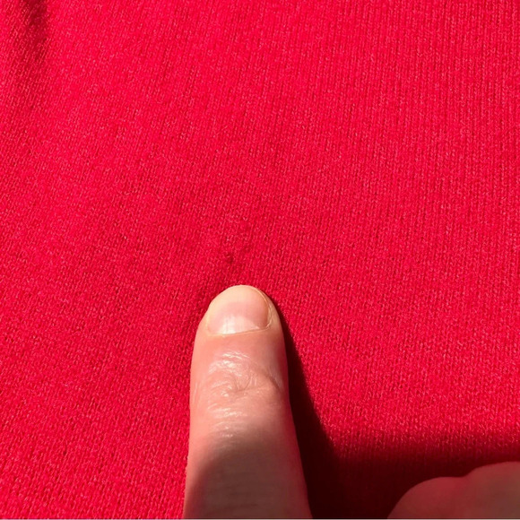 NWT Vince Camuto Holiday Sweater Tulip Red Size XS Loose Fit Snap Collar Closure - Picture 14 of 14